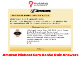 Amazon MICHAEL KORS Gen 5E Quiz Answers Today